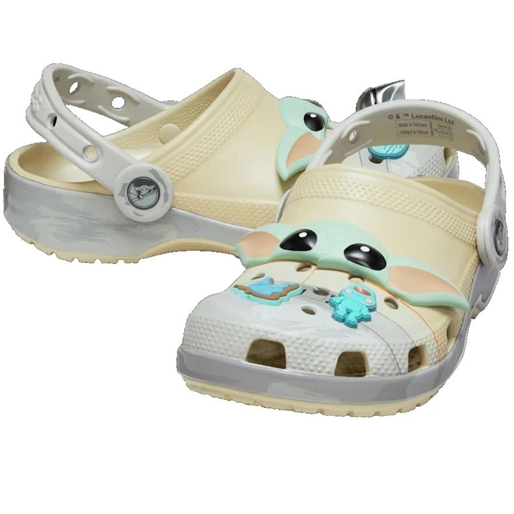 Crocs STAR WARS Grogu Mandalorian Jibbitz Included Kids Classic Clog Size J6 NWT